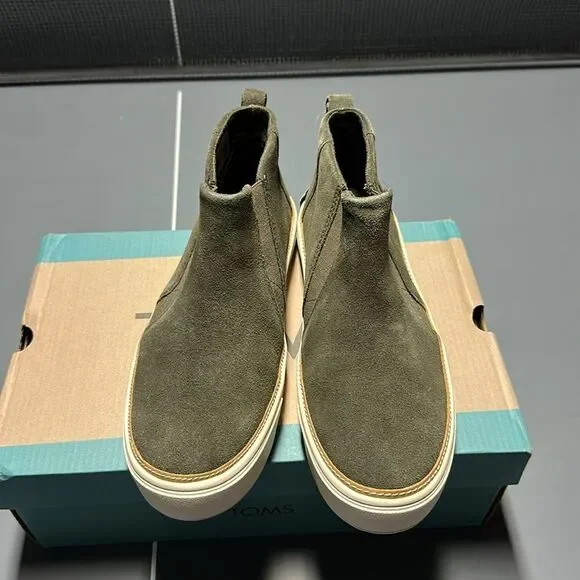 TOMS Women’s Bryce Tarmac Olive Suede Shoes - Size 7.5 - Picture 3 of 5